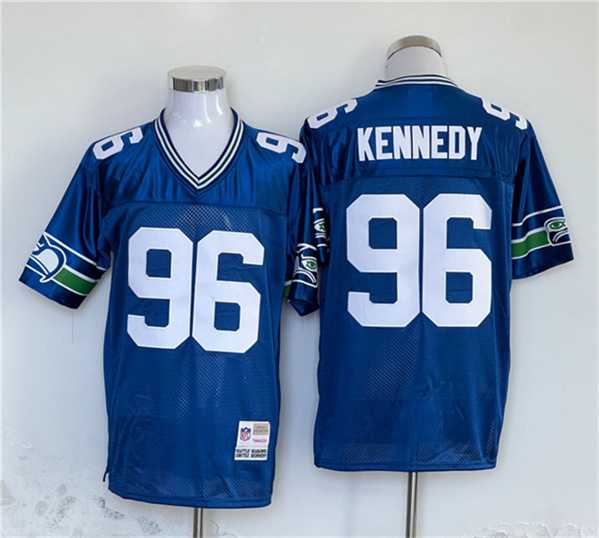Seattle Seahawks #96 Cortez Kennedy Blue Throwback Football Stitched Jersey->youth nfl jersey->Youth Jersey